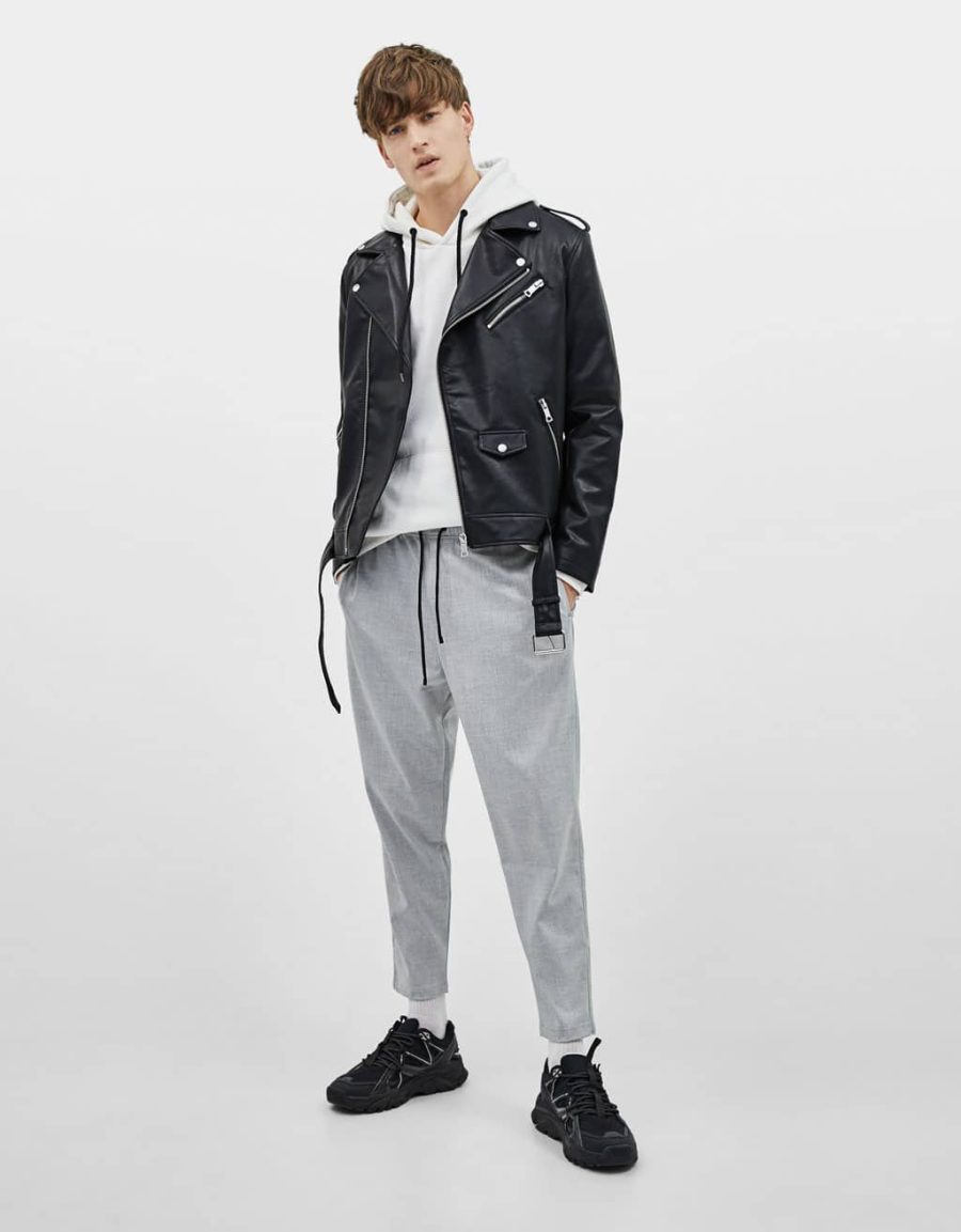 Faux leather biker jacket - Hình ảnh 4