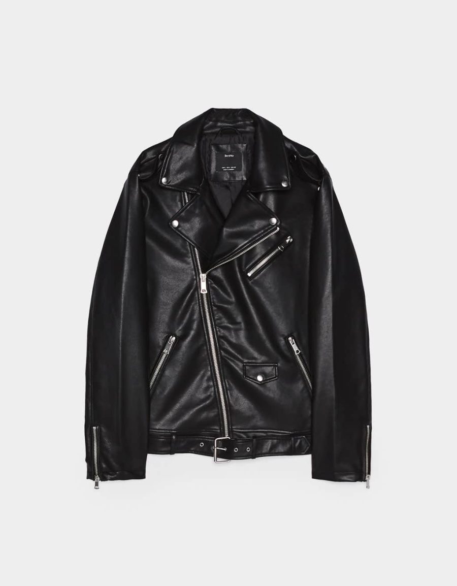 Faux leather biker jacket - Hình ảnh 5