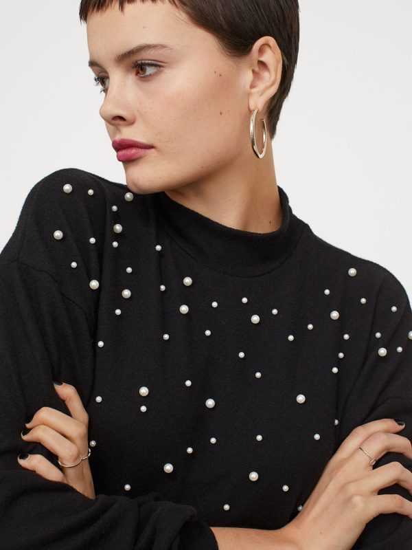 White Embellished Satin Through Blouse