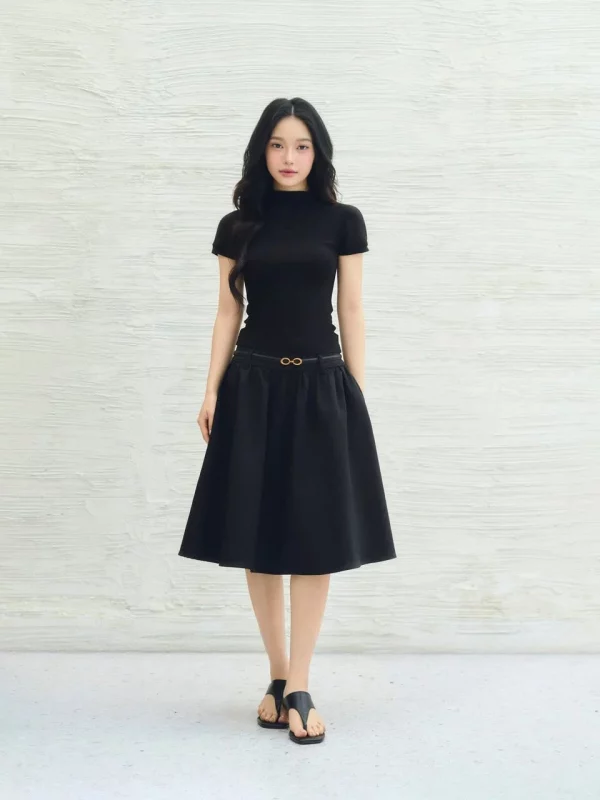 Babytee áo thun ôm nữ LINHDINH Studio màu đen xám ảnh 1