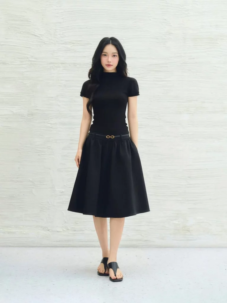 Babytee áo thun ôm nữ LINHDINH Studio màu đen xám ảnh 1