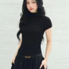 Babytee áo thun ôm nữ LINHDINH Studio màu đen xám ảnh 3