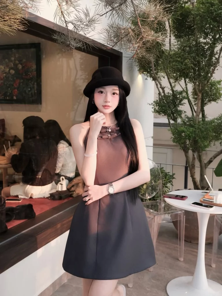 Halter Dress đầm yếm nữ dáng A LINHDINH Studio màu xám ảnh 2