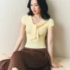 Ribbon Top màu vàng bơ LINHDINH Studio phối Soleil Midi Skirt