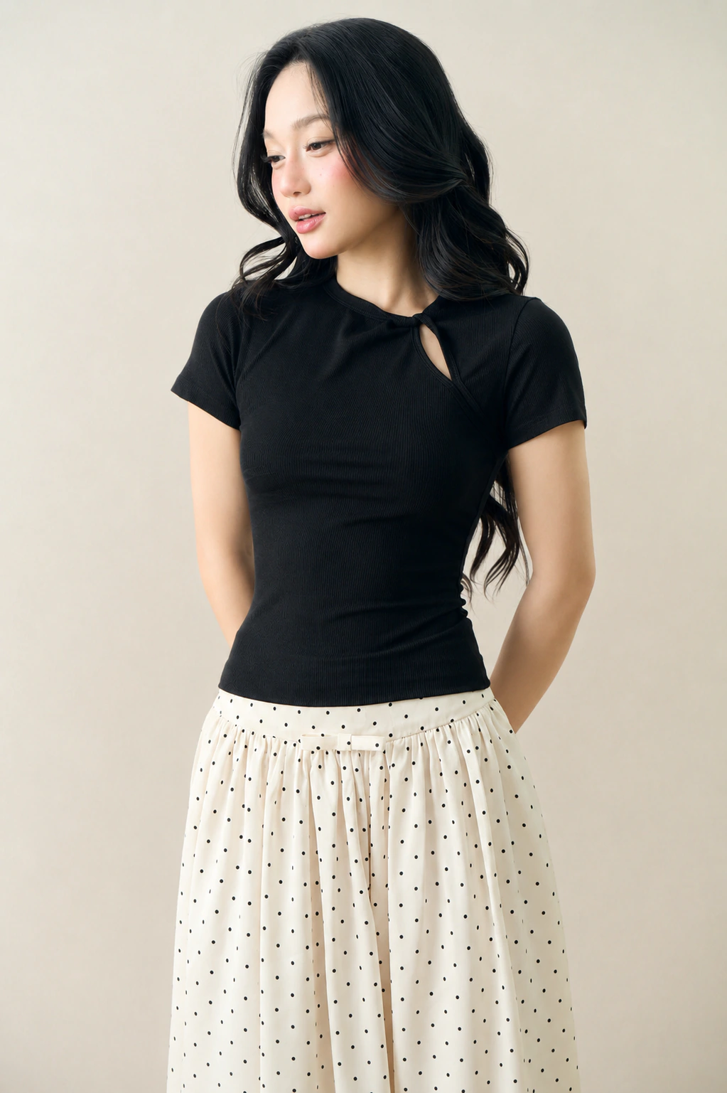 Chloe Top áo cut-out nữ ôm dáng màu đen LINHDINH Studio