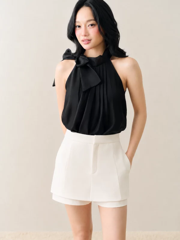 Noir Skort quần giả váy màu Kem Off-white LINHDINH Studio
